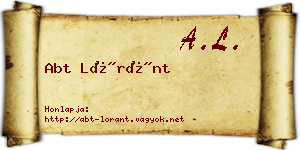 Abt Lóránt névjegykártya